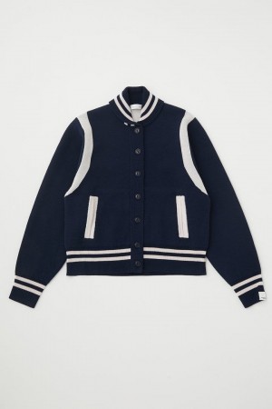 Dámské Bundy Moussy Varsity Knit Tmavě Blankyt | LHQ3133OB