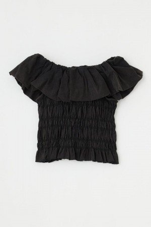 Dámské Halenka Moussy Balloon Frill Gather Bustier Černé | ITS6127RZ