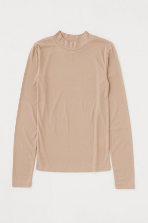 Dámské Halenka Moussy High Neck Skin Top Hnědožlutý | DVW832WS