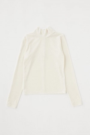 Dámské Halenka Moussy High Neck Velour Top Bílé | HPF7061ZQ