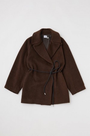 Dámské Kabáty Moussy Big Collar Mini Hnědé | NEO7063KB