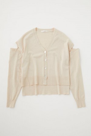 Dámské Kardigan Moussy Drop Sholuder Knit Bílé | QBY4971LG