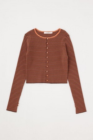 Dámské Kardigan Moussy Loop Button Knit Hnědé | JNN384AH