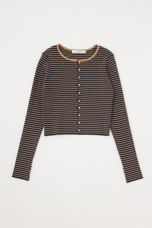 Dámské Kardigan Moussy Loop Button Knit Tmavě Blankyt | GWW407UR