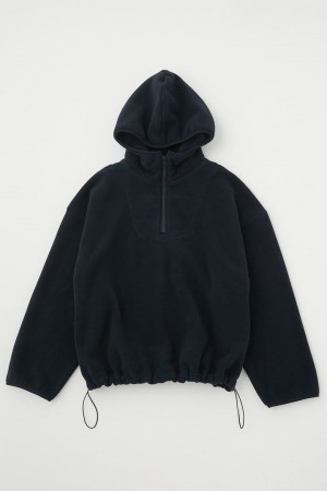 Dámské Mikina s Kapucí Moussy Fleece Tmavě Tmavě Blankyt | DBO6429OJ