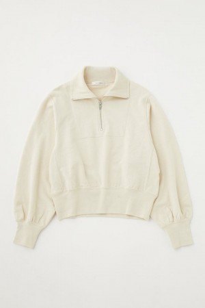 Dámské Mikiny Moussy Half Zip Bílé | PSS4983MZ