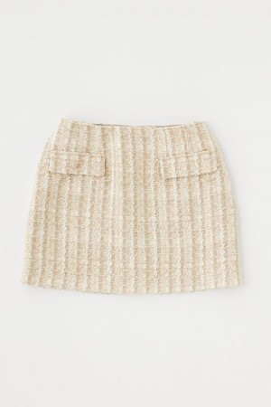 Dámské Sukně Moussy Nep Tweed Mini Bílé | TLW4246LU