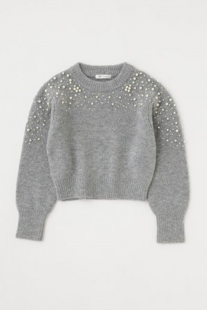 Dámské Svetry Moussy Beads Deco Knit Světle Šedé | VOP4167KI