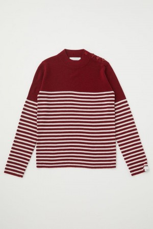 Dámské Svetry Moussy Border Knit Top Červené | JRT6649BR