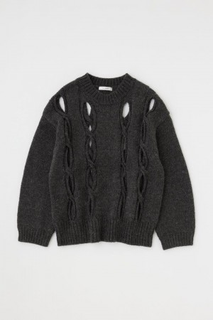 Dámské Svetry Moussy Cut Out Design Knit Šedé | PUP6653YE