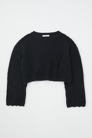 Dámské Svetry Moussy Open Stitch Knit Černé | KTZ763PQ