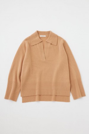 Dámské Svetry Moussy Skipper Vlna Knit Hnědožlutý | OYC6044JL