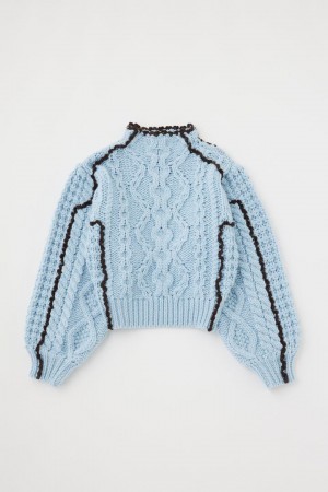 Dámské Svetry Moussy Stitch Cable Knit Top Světle Blankyt | IAH9340RF