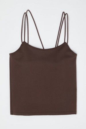 Dámské Tílko Moussy Cut Off Camisole Hnědé | HXK3246ZS