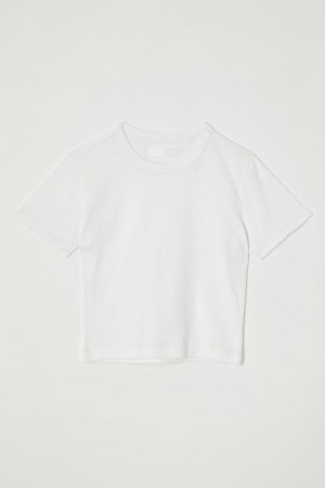 Dámské Tričko Moussy Cut Off Basic Tee Bílé | BQJ749JH