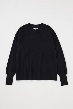 Dámské Tričko Moussy Mussy Logo Long Sleeve Tee Černé | UKO10036UZ