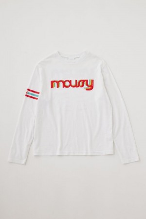 Dámské Tričko Moussy Pop Logo Tee Bílé | WHI5392PU