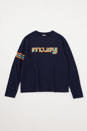 Dámské Tričko Moussy Pop Logo Tee Tmavě Blankyt | CPZ442TP