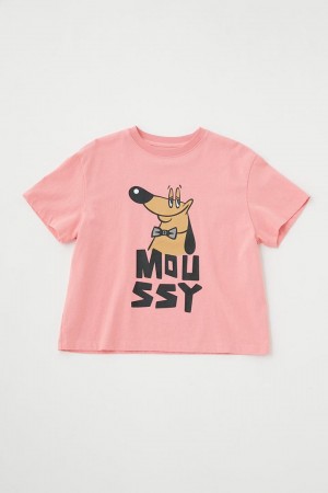 Dámské Tričko Moussy Pu Compact Crew Neck Tee Růžové | XMQ2032FU