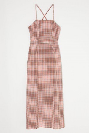 Dámské Šaty Moussy Summer Gingham Check Oranžové | IJC6936EP