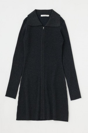 Dámské Šaty Moussy Zip Up Long Sleeve Mini Tmavě Blankyt | HTC4884FW