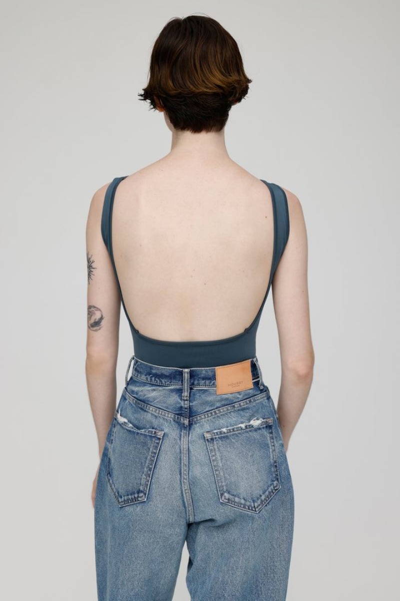 Dámské Body Moussy Back Open Tyrkysové | ACQ4573NT