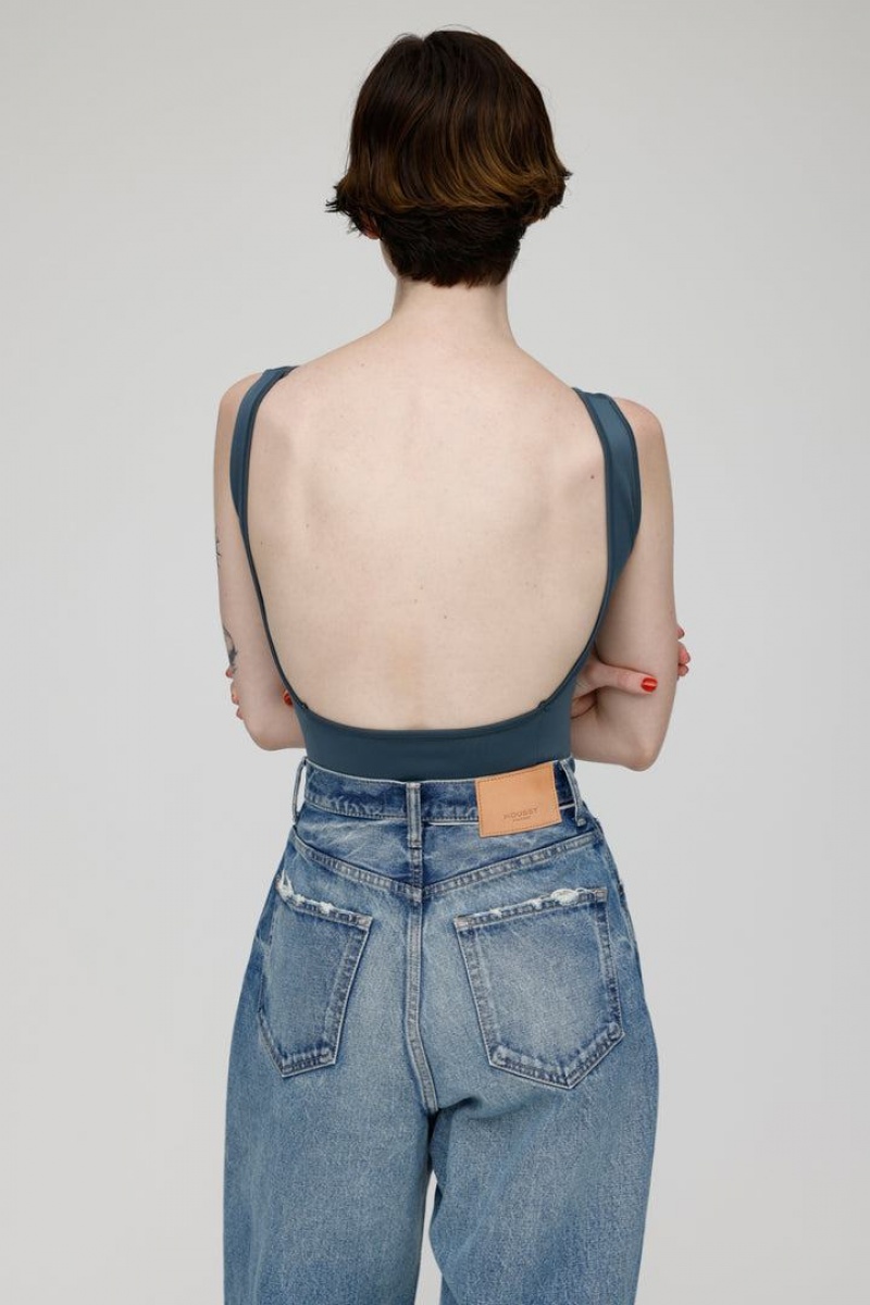 Dámské Body Moussy Back Open Tyrkysové | ACQ4573NT