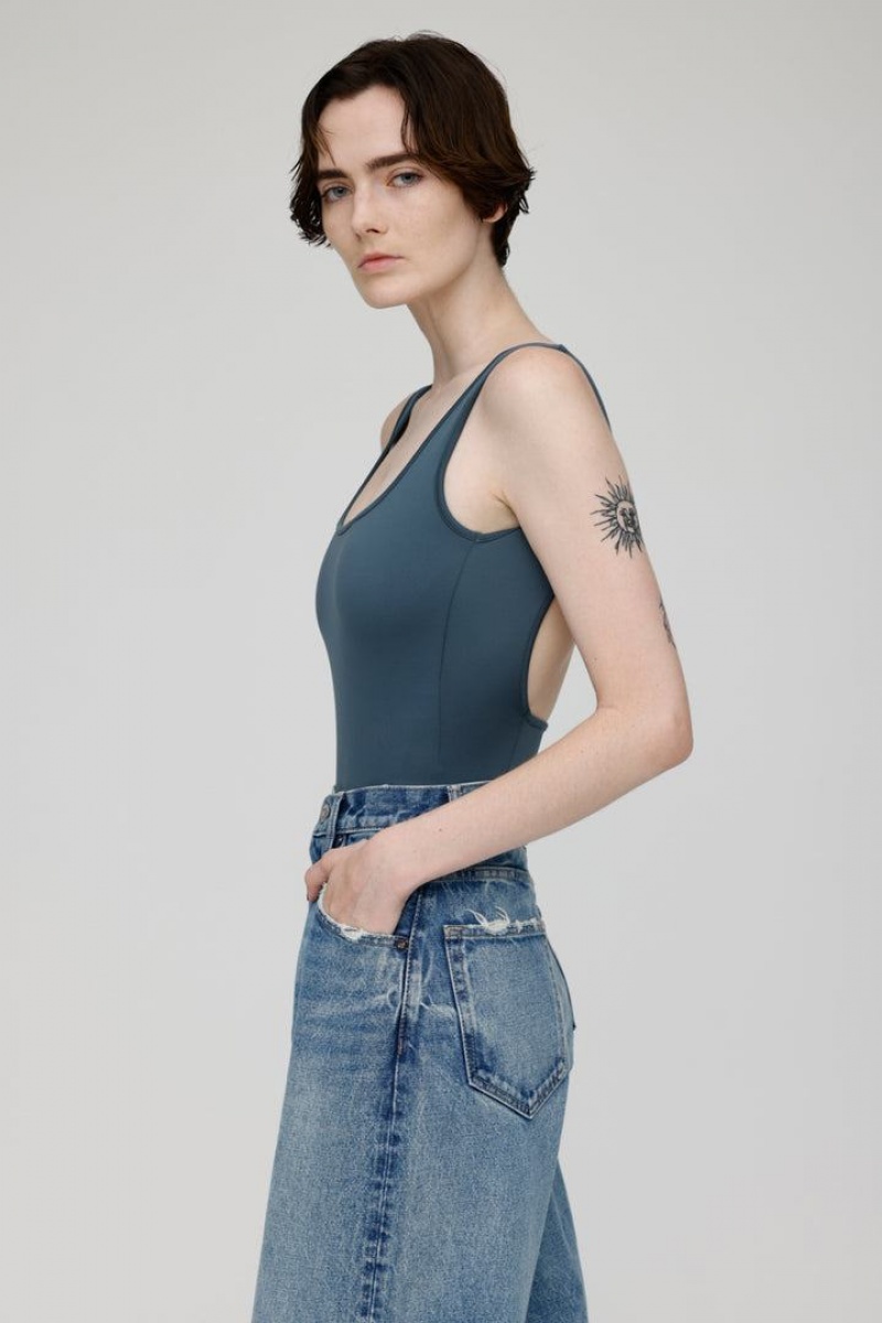 Dámské Body Moussy Back Open Tyrkysové | ACQ4573NT