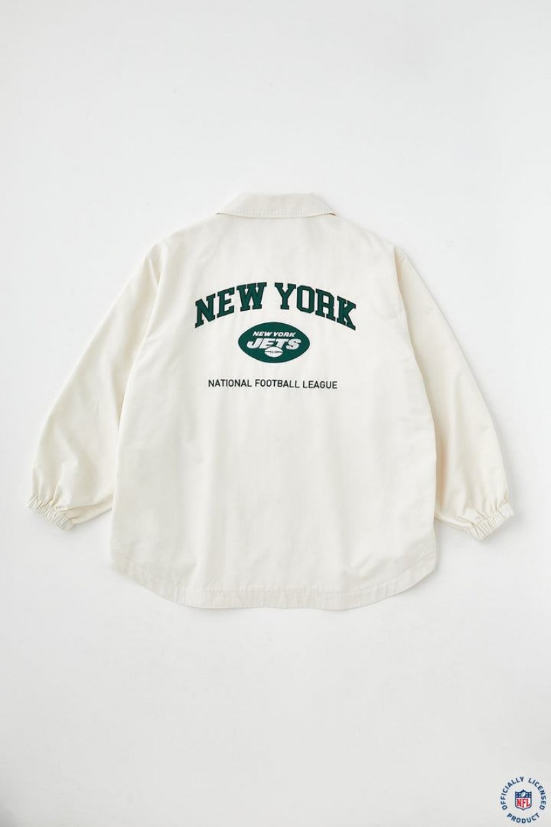 Dámské Bundy Moussy Nfl Round Hem Coach Bílé | PHM3131FV