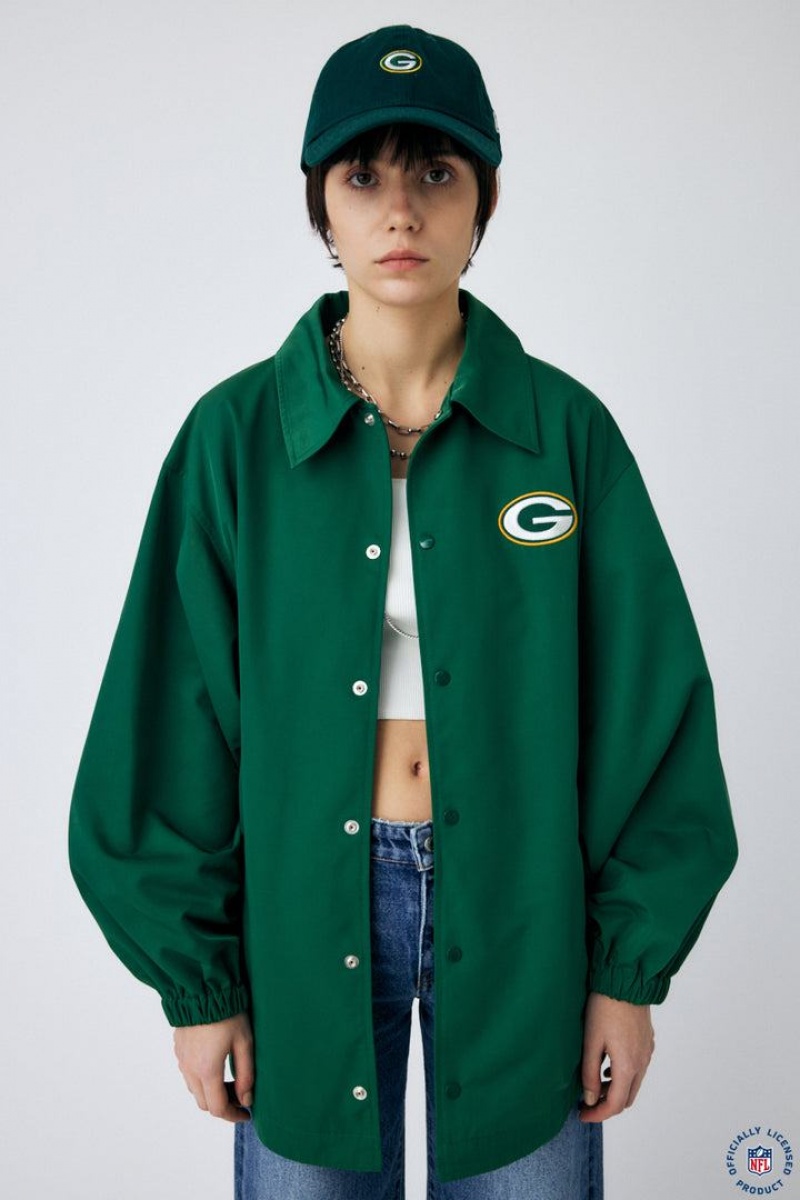 Dámské Bundy Moussy Nfl Round Hem Coach Zelene | SYY5390KN