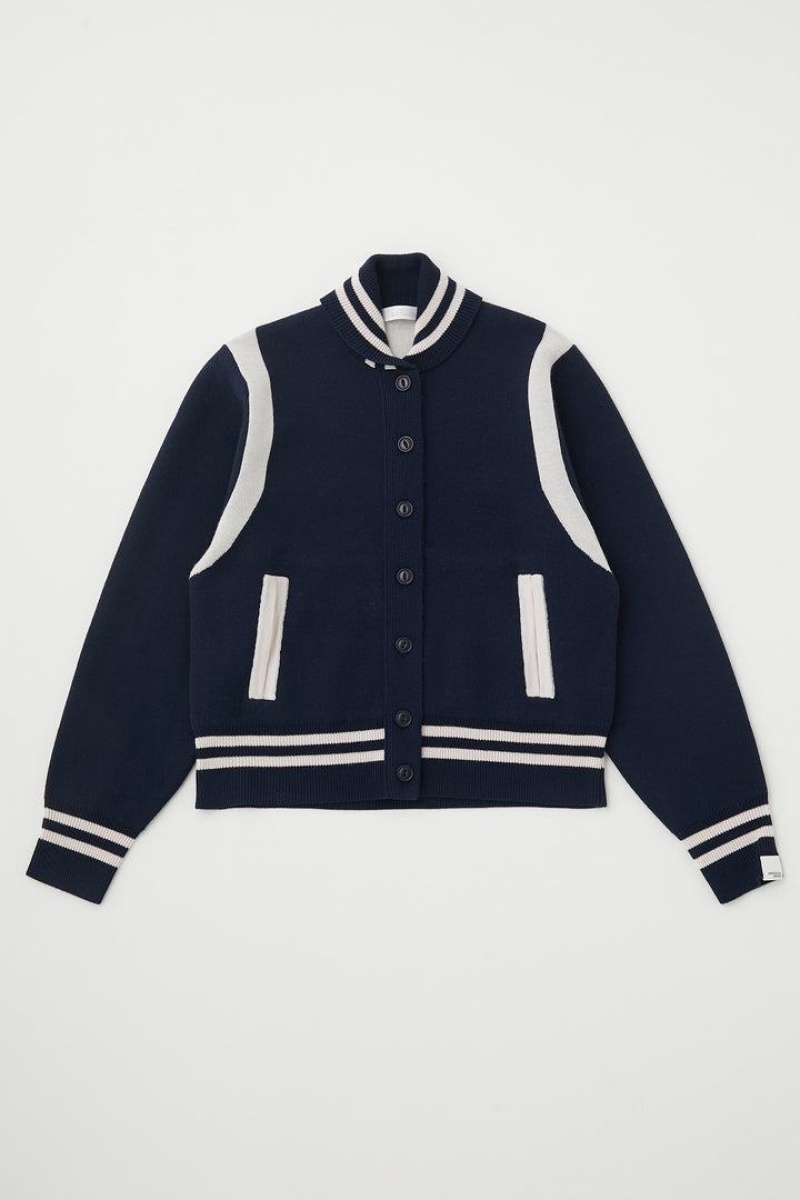 Dámské Bundy Moussy Varsity Knit Tmavě Blankyt | LHQ3133OB