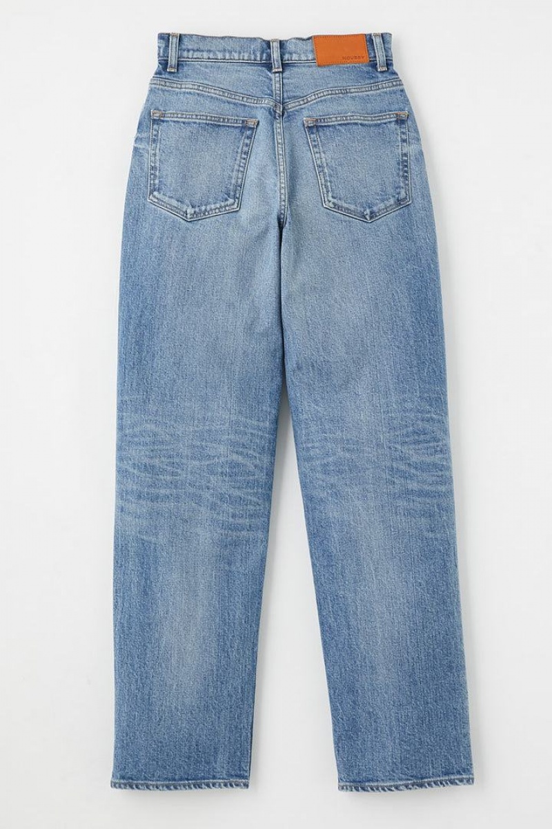 Dámské Džíny Moussy Plain Jeans Rovný Blankyt | ENH3676MQ