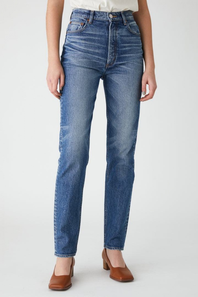 Dámské Džíny Moussy Plain Jeans Rovný Slim Blankyt | SAI5177EI