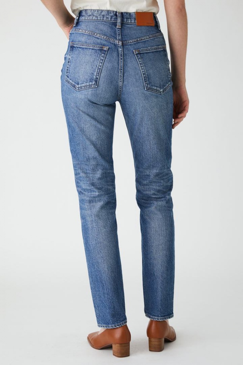 Dámské Džíny Moussy Plain Jeans Rovný Slim Blankyt | SAI5177EI