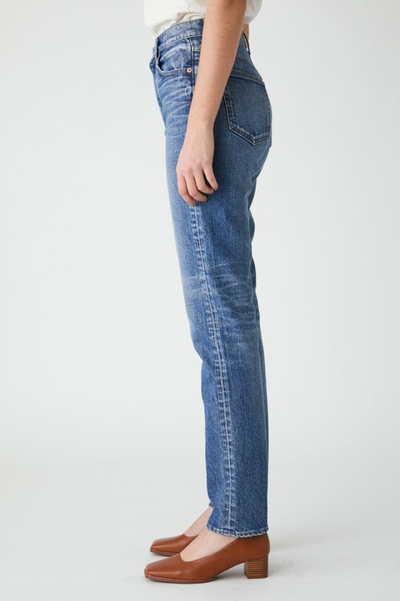 Dámské Džíny Moussy Plain Jeans Rovný Slim Blankyt | SAI5177EI