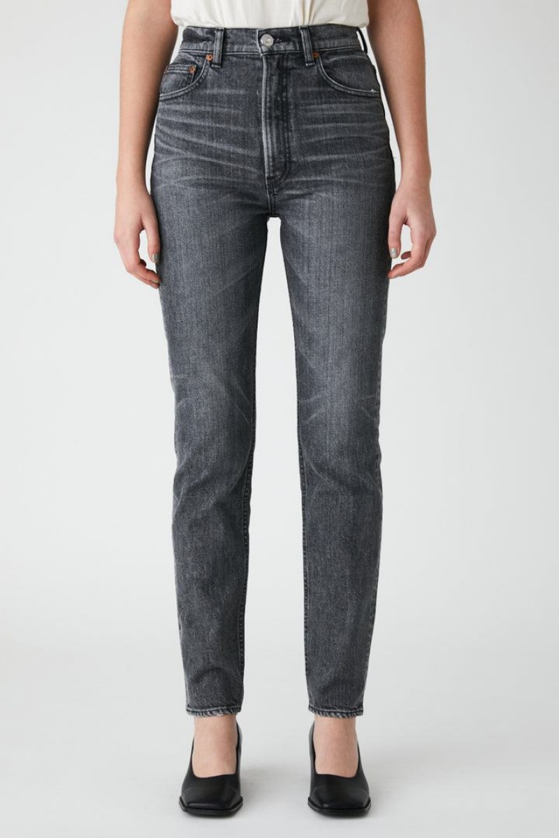 Dámské Džíny Moussy Plain Jeans Rovný Slim Světle Černé | BQQ4215BQ