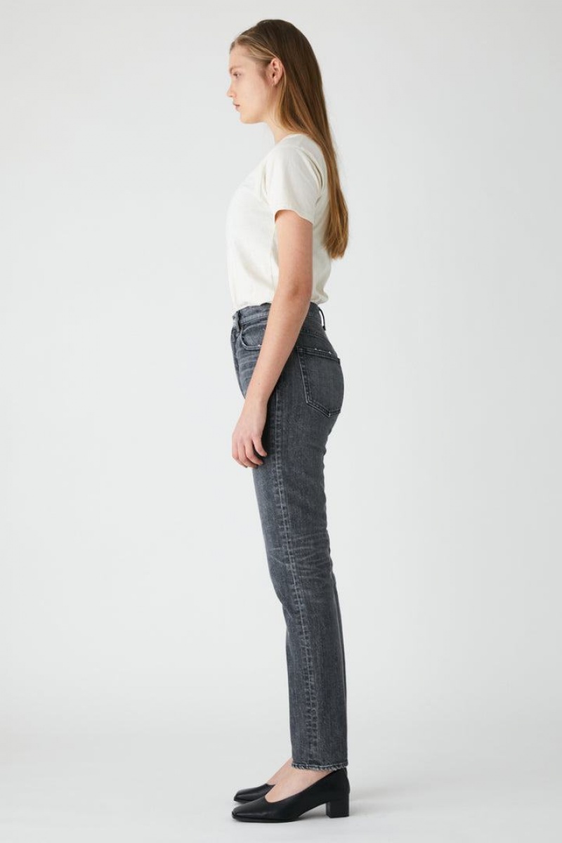 Dámské Džíny Moussy Plain Jeans Rovný Slim Světle Černé | BQQ4215BQ