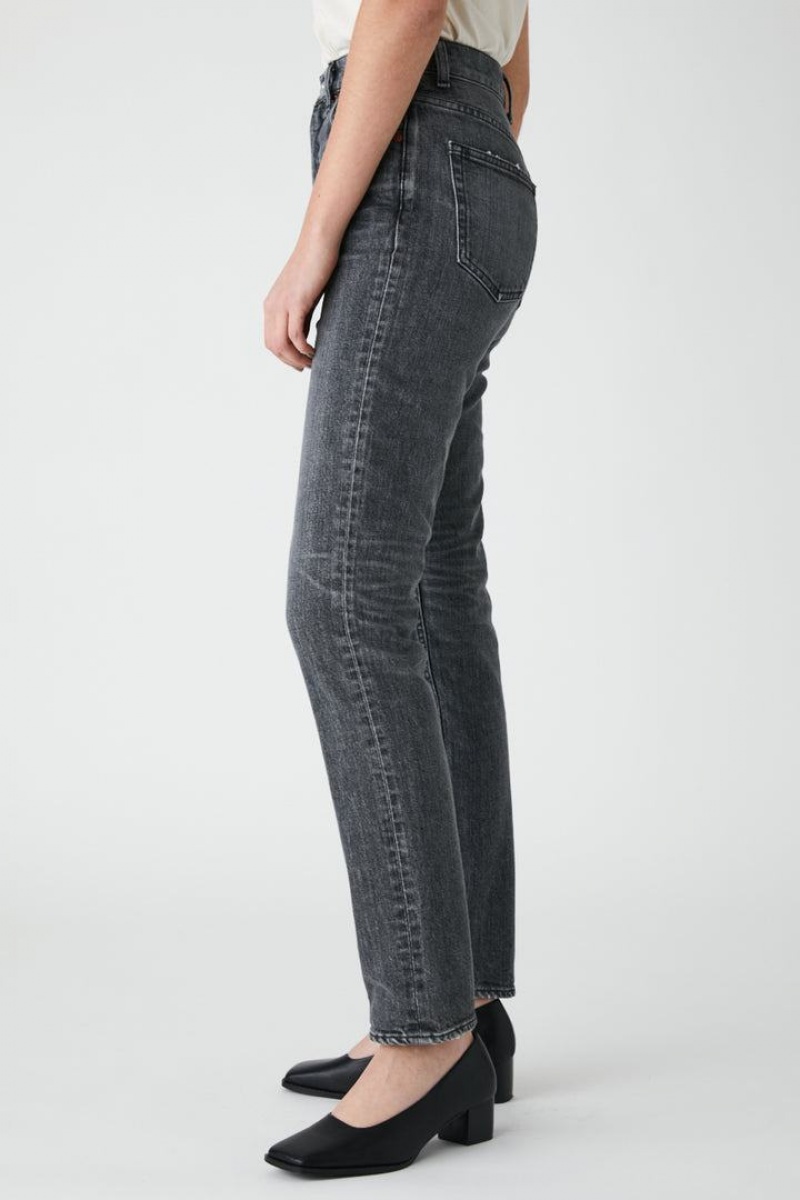 Dámské Džíny Moussy Plain Jeans Rovný Slim Světle Černé | BQQ4215BQ