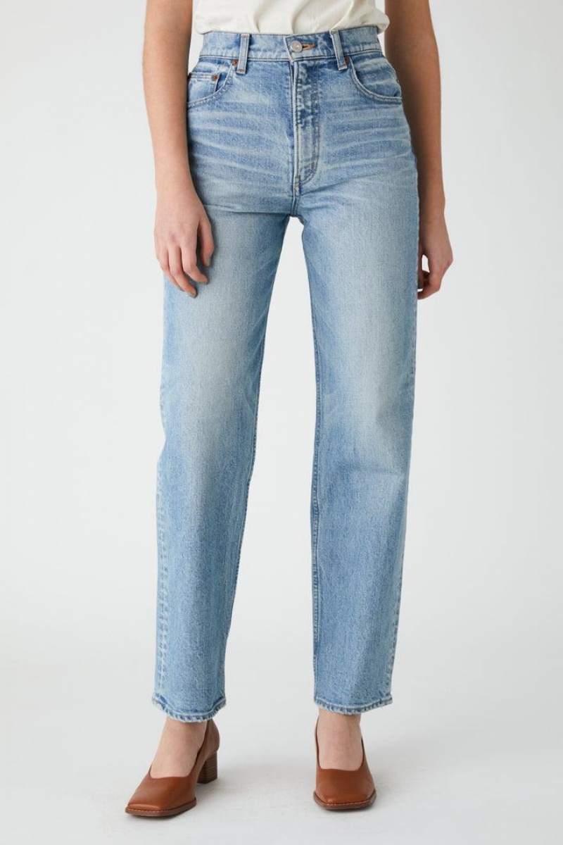 Dámské Džíny Moussy Plain Jeans Rovný Světle Blankyt | AEK4011NQ