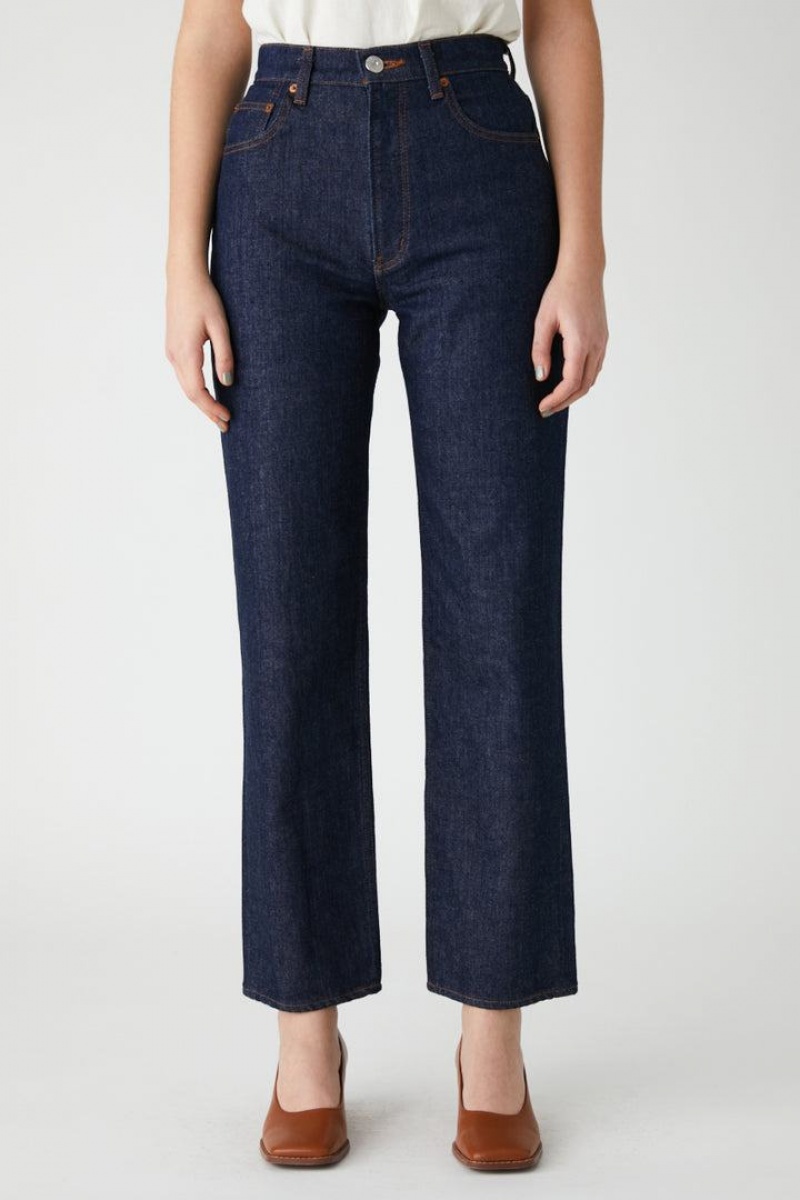 Dámské Džíny Moussy Plain Jeans Rovný Tmavě Blankyt | BUW768TY