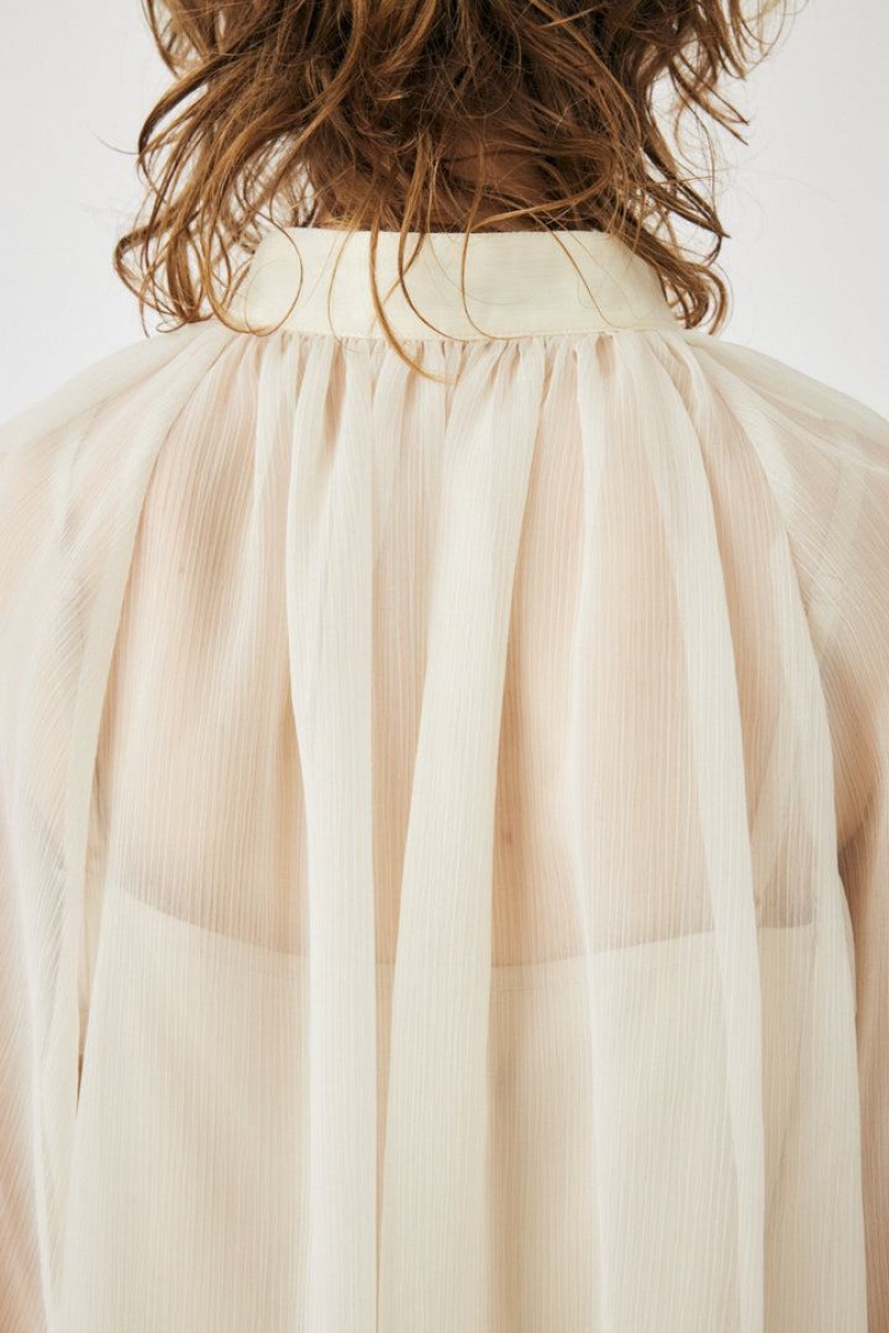 Dámské Halenka Moussy Back Ribbon Sheer Bílé | JBD9433LX