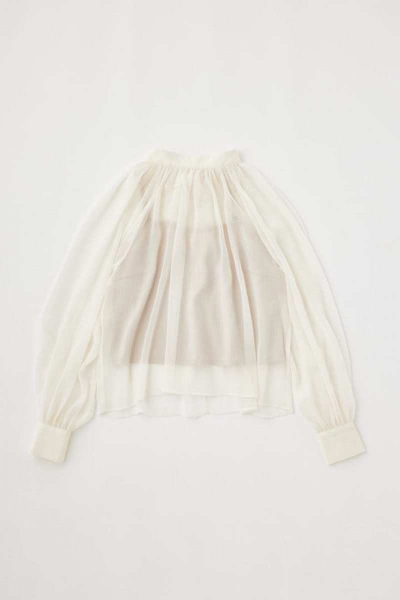 Dámské Halenka Moussy Back Ribbon Sheer Bílé | JBD9433LX