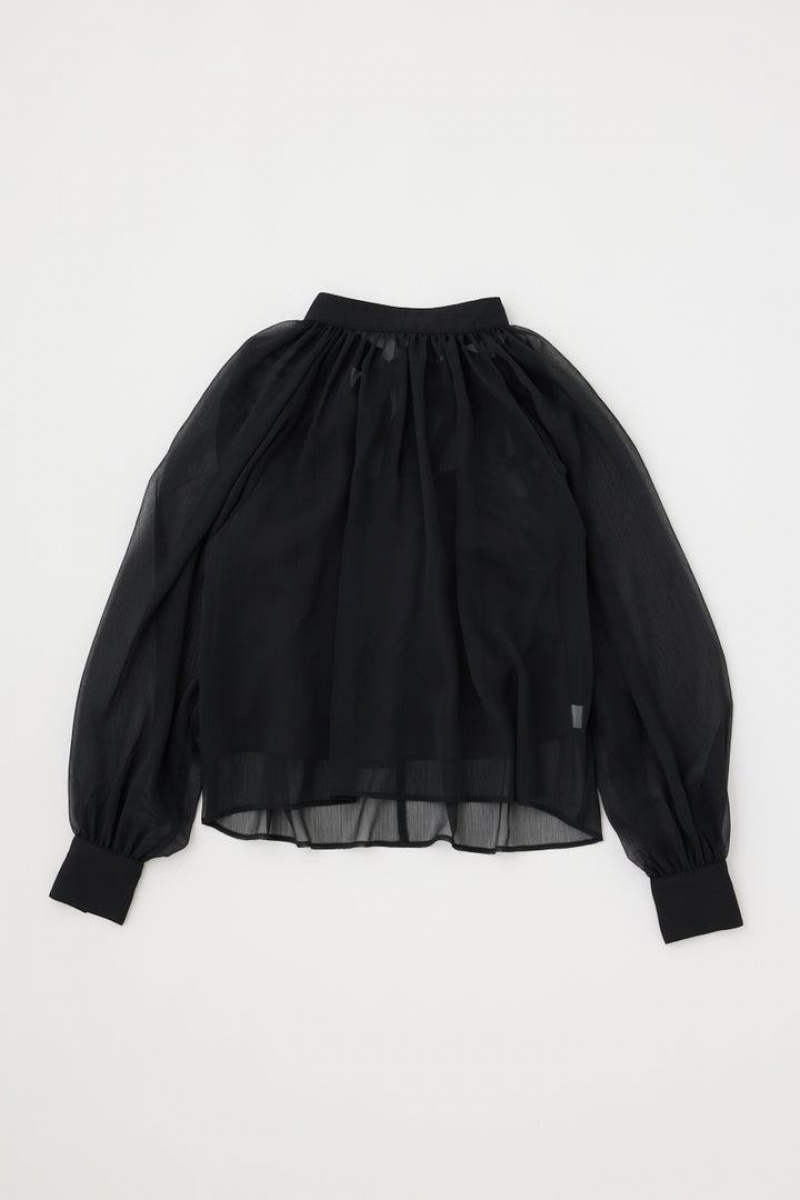 Dámské Halenka Moussy Back Ribbon Sheer Černé | YIX8656RS