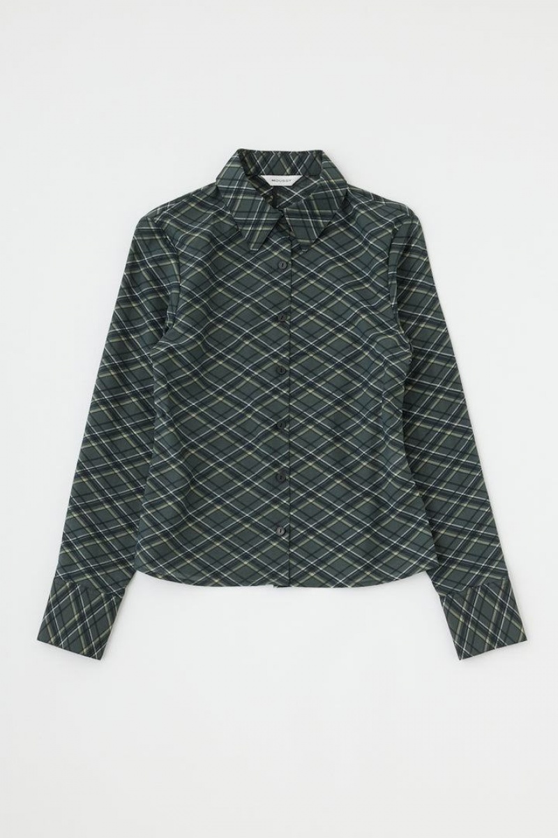 Dámské Halenka Moussy Diagonal Check Sheer Šedé | EXQ7939TN