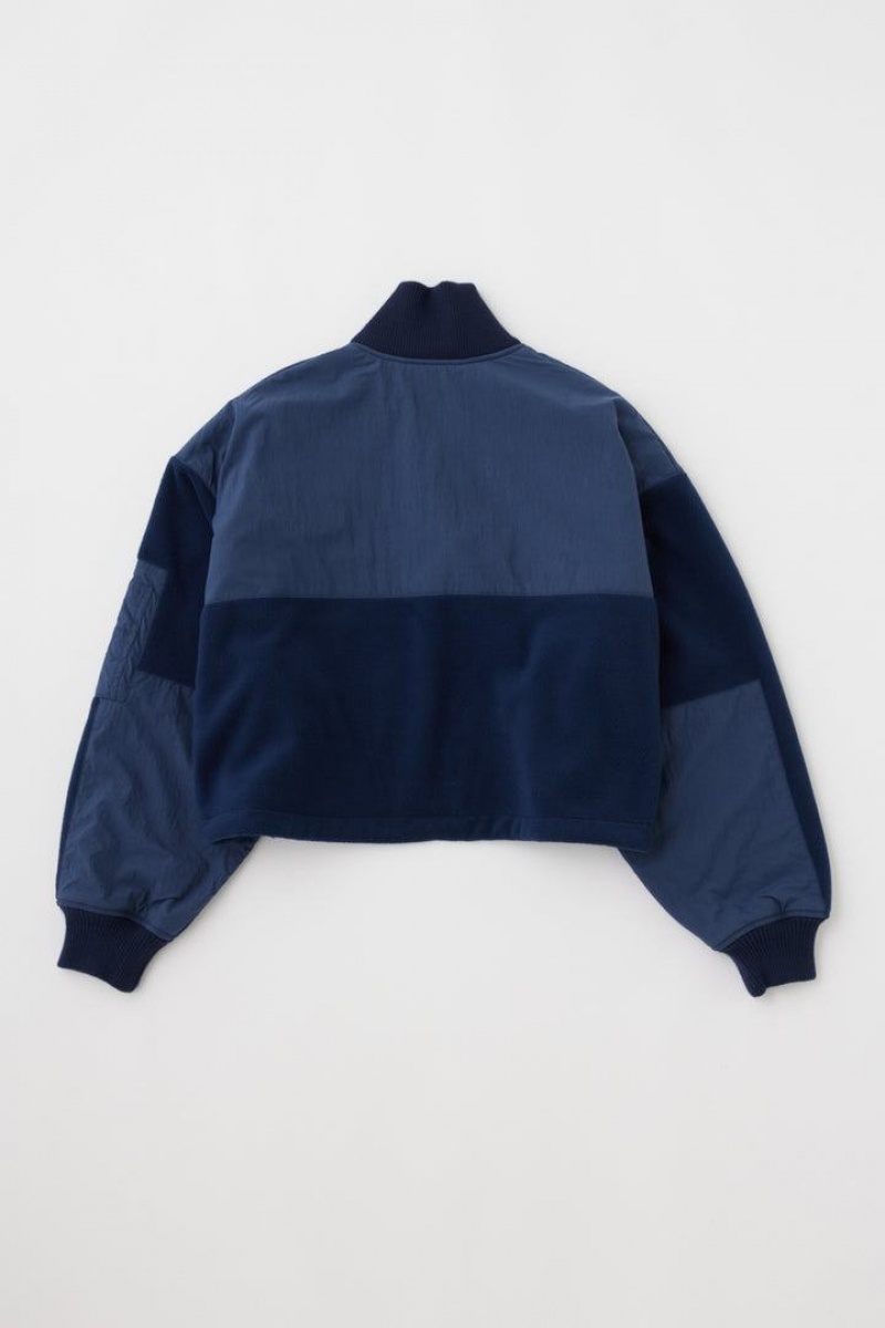 Dámské Halenka Moussy Fleece Combination Top Tmavě Blankyt | NYN2929KP