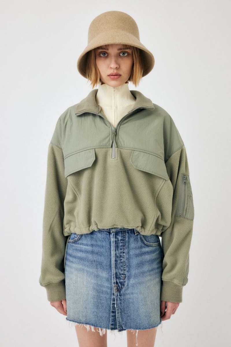 Dámské Halenka Moussy Fleece Combination Top Hnědožlutý | ART2349FM