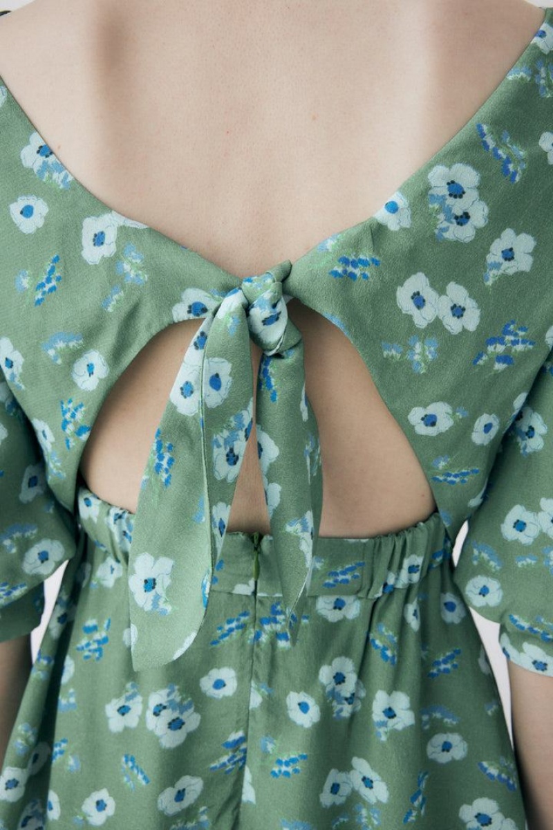 Dámské Halenka Moussy Floral Printed Ribbon Světle Zelene | HOX2195SP