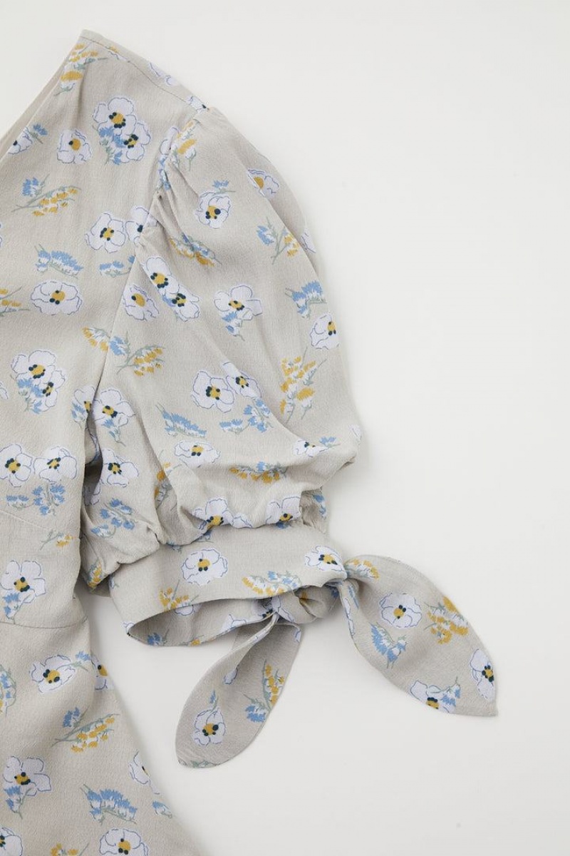 Dámské Halenka Moussy Floral Printed Ribbon Světle Hnědožlutý | FJT2086GG