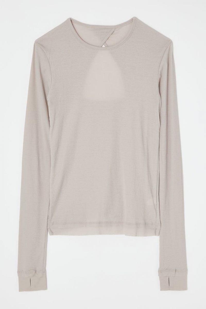 Dámské Halenka Moussy Layered Rib Top Světle Šedé | SDA7253OV