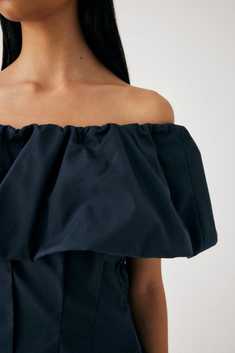 Dámské Halenka Moussy Off Shoulder Tuck Tmavě Blankyt | YXV6174KP